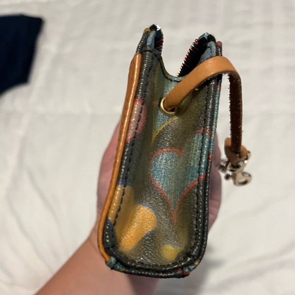 Dooney & Burke Vintage Crayon Style Heart Wallet with Multi Color Zipper - Picture 11 of 15